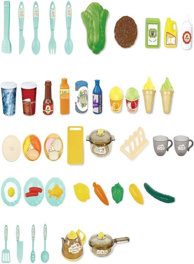 CIRBOX My Happy Little Chef Kitchen Pretend Play Set with Multi-Functional Panel, Light, Sound, Real Water Functions and 50 Accessories Included (Pink) - Image 4